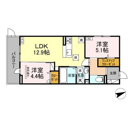 D-ROOM西熊本駅Ⅱの間取り