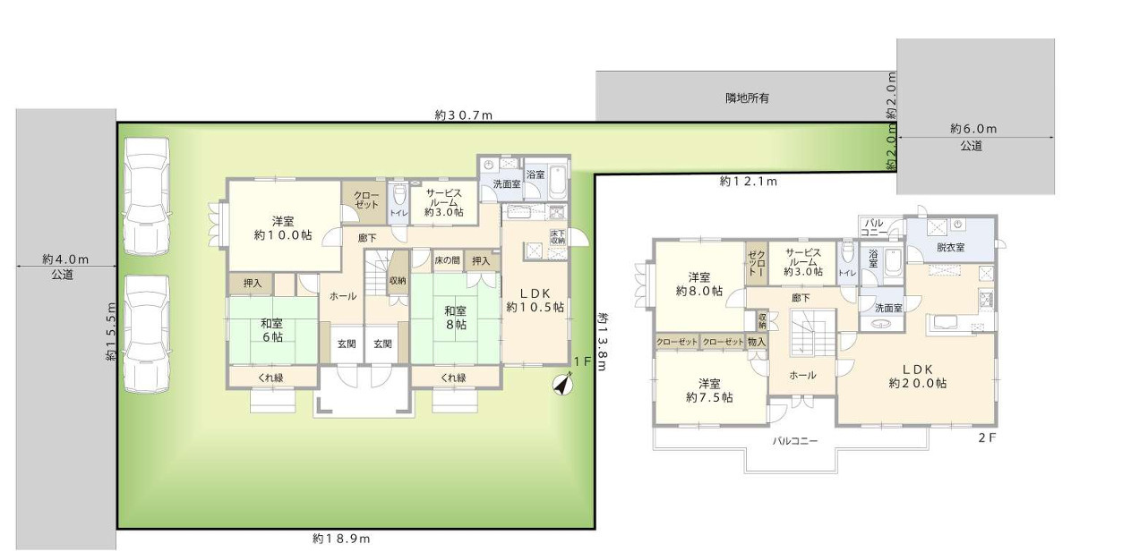入間市久保稲荷3丁目（2世帯住宅）の間取り