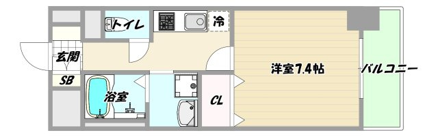 大阪市淀川区宮原４丁目の賃貸マンションの間取り