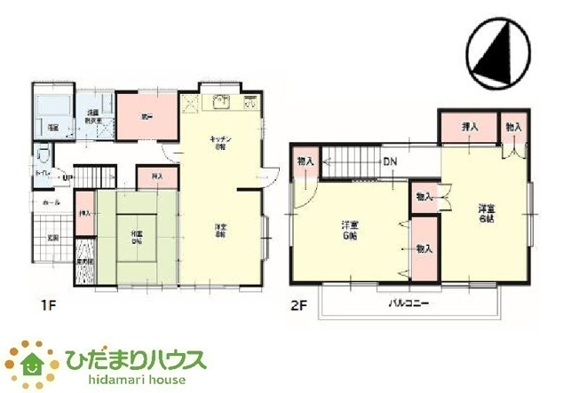 【間取り】 | ひたちなか市足崎　中古戸建 | 大容量納戸付きで、荷物が多くても安心です。