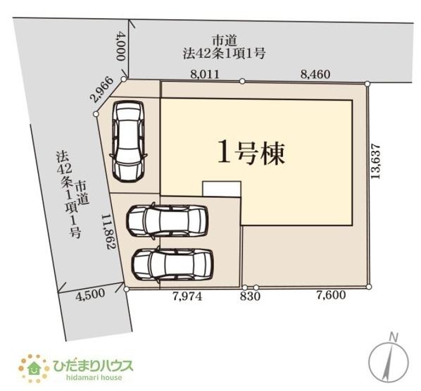 【区画図】 | 第1牛久市岡見町　新築戸建 | 角地につき日当たり・風通し良好です☆