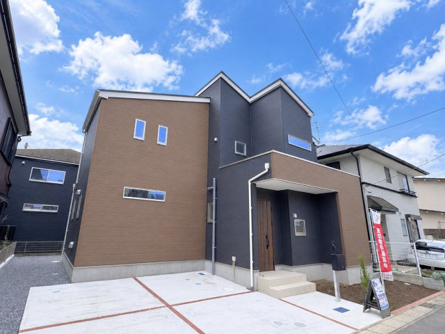松戸市六実２丁目新築戸建【六実第二小学校:2分】の外観|完成済み内覧可能です！！