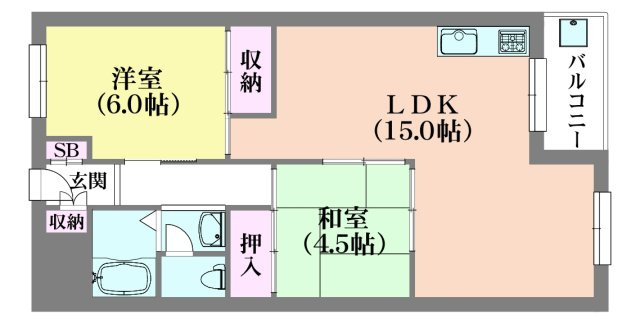 夢野ハイタウン1号棟の間取り
