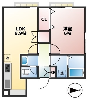 COCOL.POINT　リノベーション　1フロア2住戸　3方角住戸の間取り