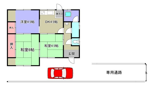 西脇貸家の間取り