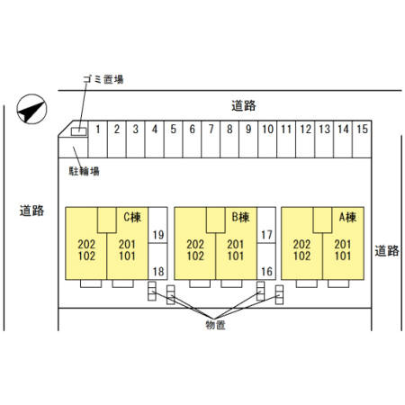 セジュール　宝　B棟の区画図