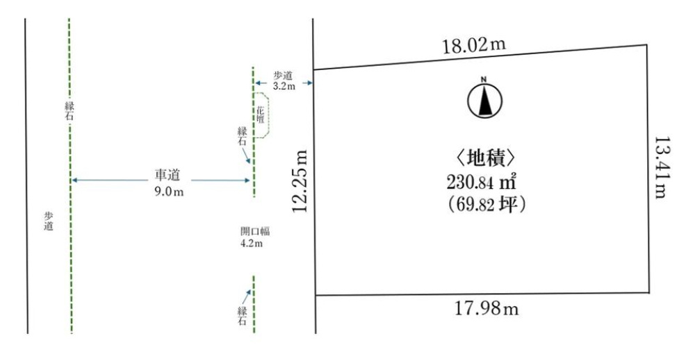 知多郡武豊町字平井５丁目　売り土地の区画図