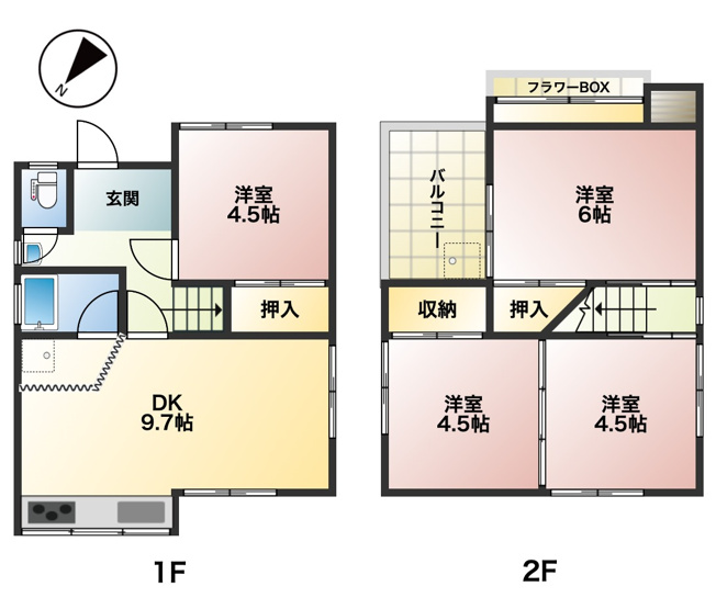 【間取り】 | 魚住町西岡貸家