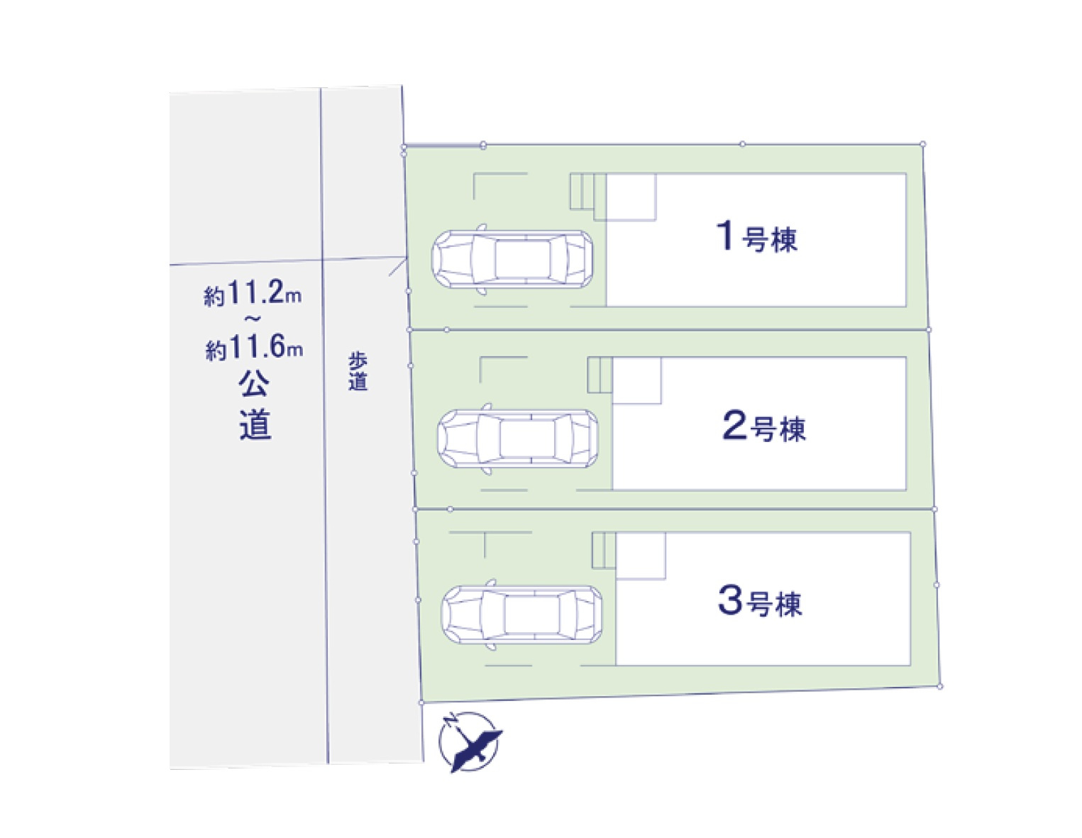 大野城市曙町3丁目第1-3棟（3号棟）の区画図|配置図（3号棟）