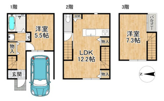 【間取り】 | 新御霊口町貸家