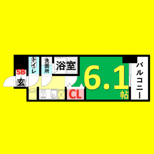 アステリ鶴舞エーナ　名古屋市賃貸　仲介手数料無料の間取り