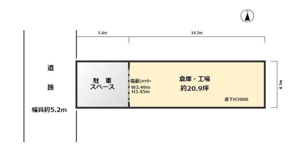 平野区加美北3丁目貸倉庫・工場 の間取り