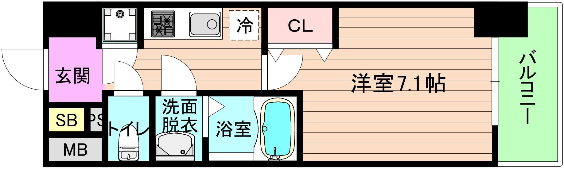 大阪市城東区蒲生１丁目の賃貸マンションの間取り