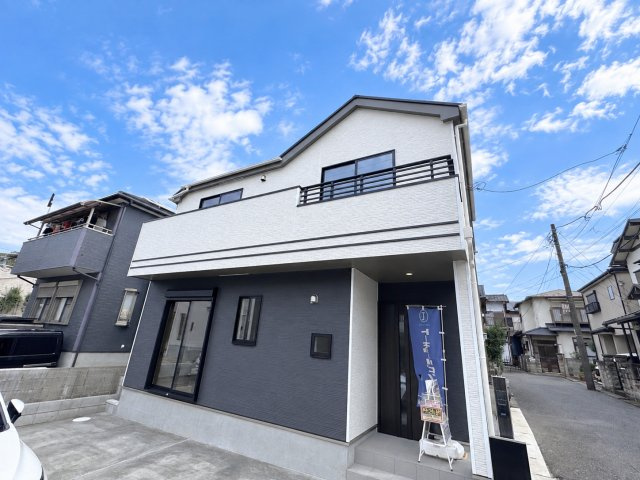 松戸市日暮８丁目新築戸建【河原塚小学校:6分】の外観|完成済み内覧可能です！！