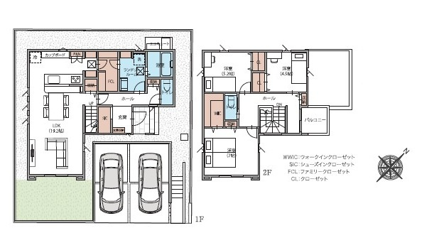 鶴ヶ島市脚折新築戸建の間取り