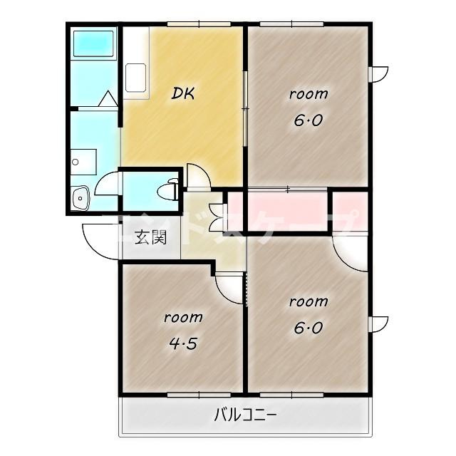 ヴィルヌーブAの間取り|高崎、前橋のお部屋探しはエンドスケープまで！お客様の理想お聞かせ下さい♪