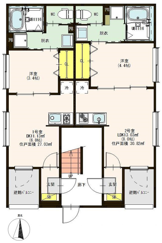 プルミエール白子町の区画図