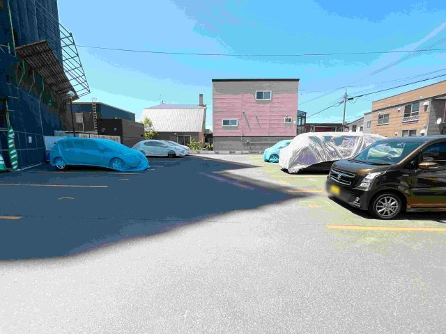敷地内にはゆとりある駐車スペース。最新の空き状況はお問い合わせください。