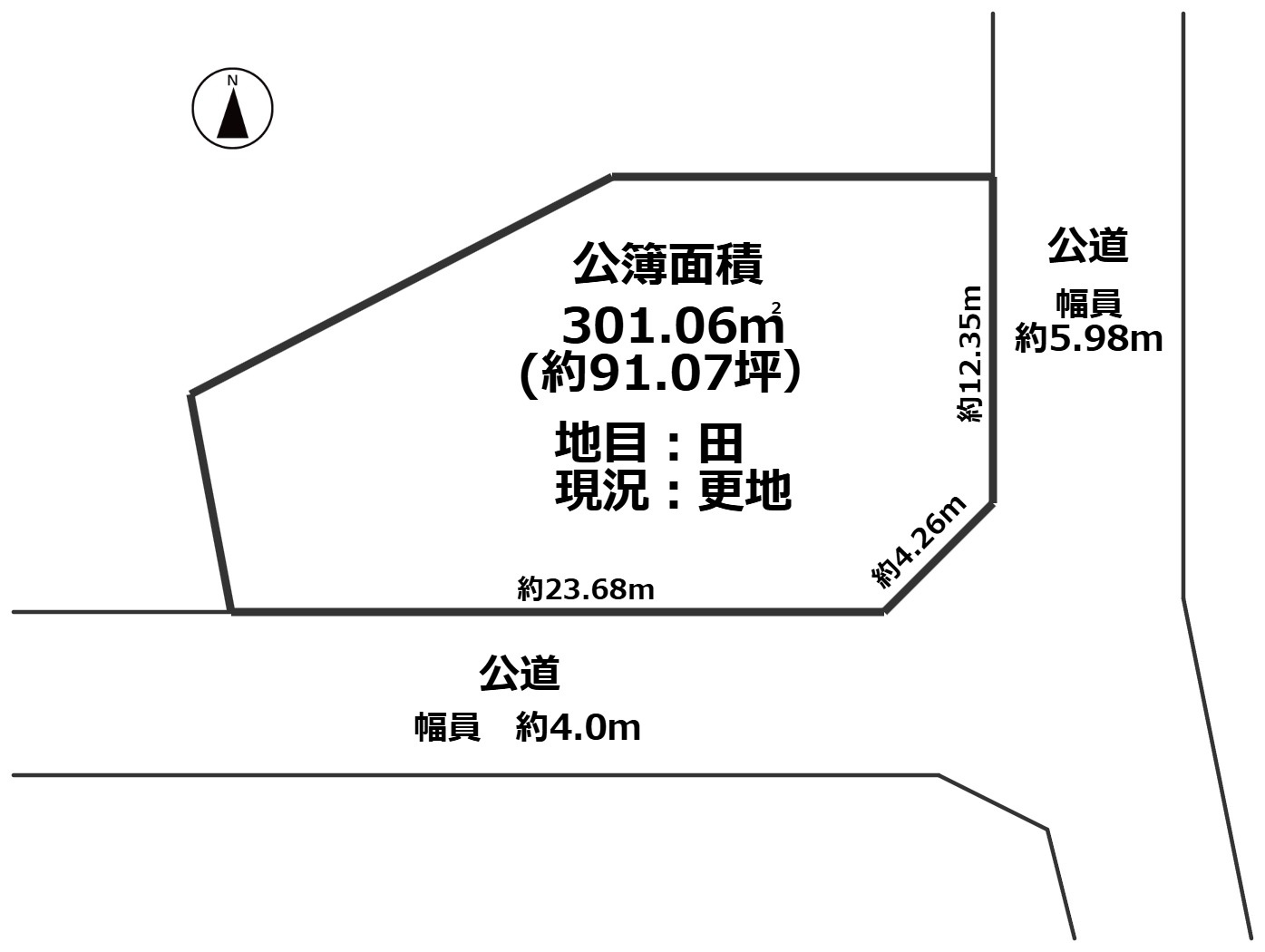 高島市城山台2丁目91坪売地の土地図