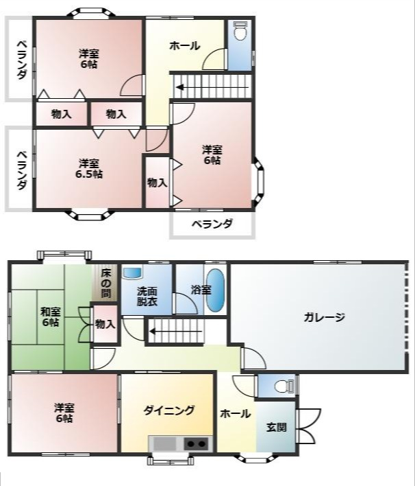 都城市上川東１丁目の中古一戸建の間取り