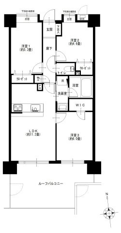 ライオンズマンション板橋徳丸の間取り|ライオンズマンション板橋徳丸：南向き！全居室収納・窓が付いた３ＬＤＫリノベーション物件はフラット３５＆住宅ローン減税利用可能！令和８年６月中旬完成予定となっております！