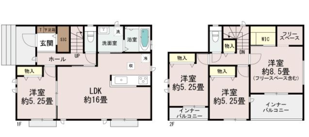 ハートフルタウン 前橋市南町2丁目11番　Ａ号棟の間取り|全室南向きの4LDKで陽当たり良好な間取りです！
土地面積187.10㎡、建物面積107.23㎡で十分な広さです！