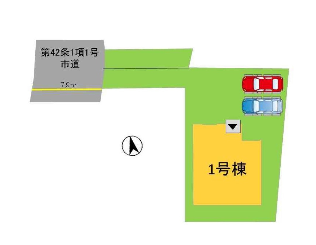 大野城市乙金東3丁目第1-1棟（1号棟）の区画図|配置図