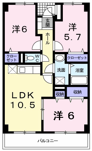 ウエスト　カレントの間取り|間取図