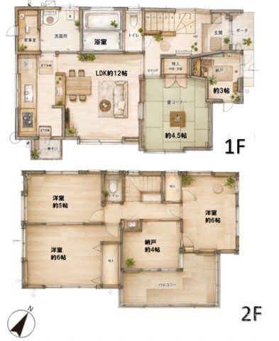 東林間8丁目　中古戸建の間取り|4LDK＋2S＋家事室＋ロフト付きのゆとりある間取り