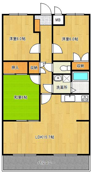 【間取り】 | ボヌール２１