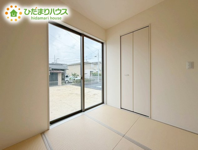 いわき市平赤井2期　新築戸建の和室|リビングには和室が隣接し、お子様の遊び場や家事スペースにも大活躍です☆