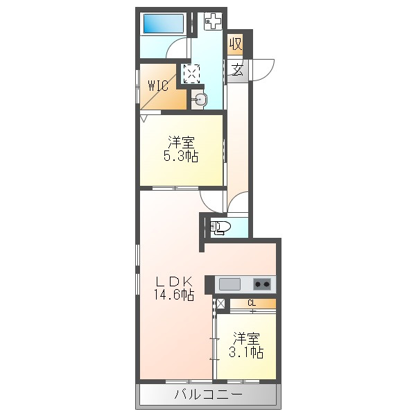 クラシスト三津屋南の間取り