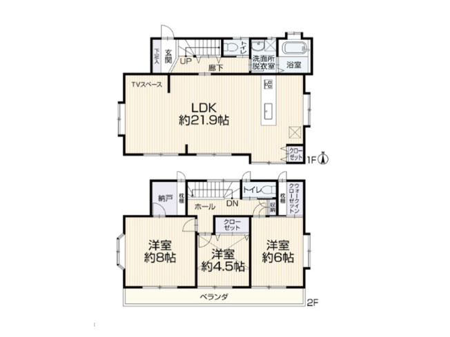 【間取り】 | 西東京市泉町4丁目　中古一戸建住宅　(保谷店) | 全居室南向きの為、陽当たり良好！WICやロフトなど収納豊富な間取りです。※図面を基に作成しています。現況と異なる場合は現況を優先いたします。