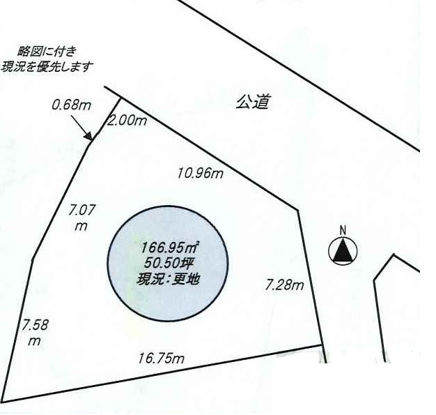 明石市大久保町西島　売り土地の区画図