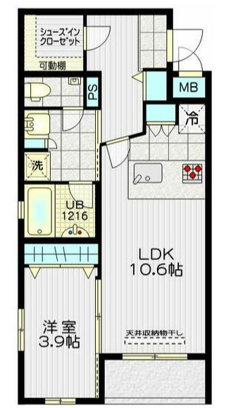 中野区野方１丁目の賃貸マンションの間取り