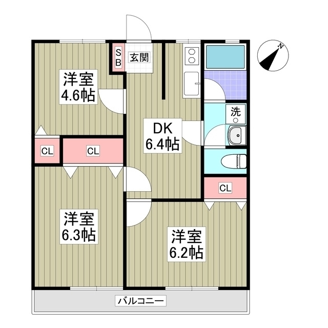 西門前パナハイツの間取り
