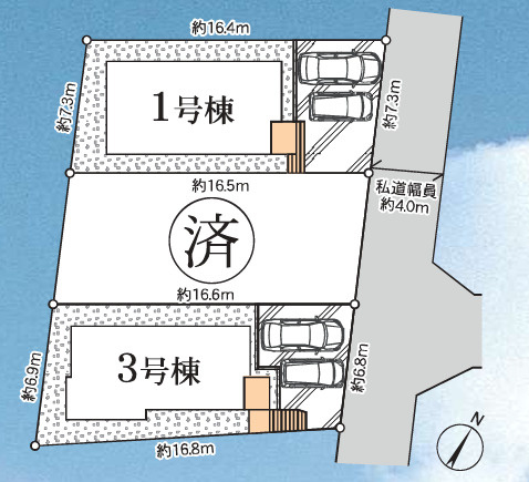 辻堂東海岸だけど、まるで西海岸のような佇まい♪中までKAWAIIスタイル◎な『藤沢市辻堂東海岸１丁目』新築戸建の区画図