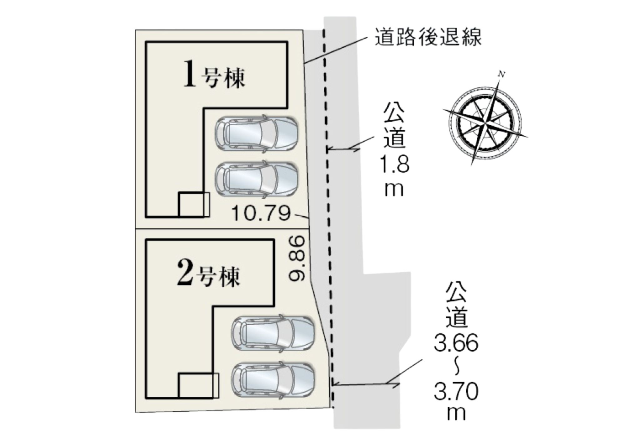 三島市安久　新築戸建　全２棟　２号棟の区画図