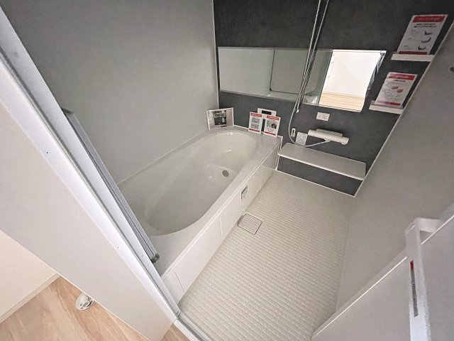 新築戸建・新築建売　郡山市富久山町8期　明健小・明健中の浴室|浴室暖房乾燥機つきでカビの発生を抑制！浴室を清潔に保つことができます！