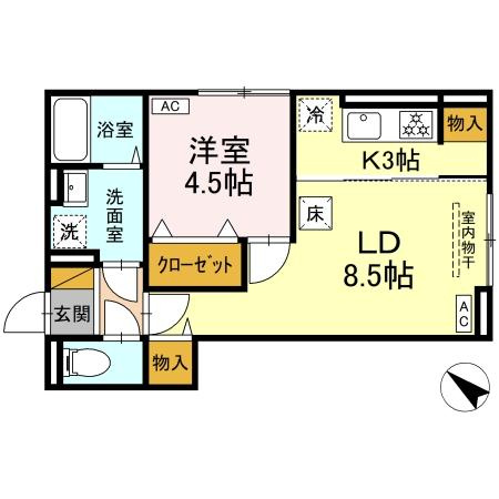 【間取り】 | (仮称)D-ROOM神明町ⅡB