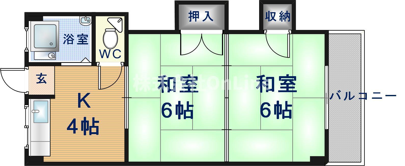 西山本コーポラス3号の間取り