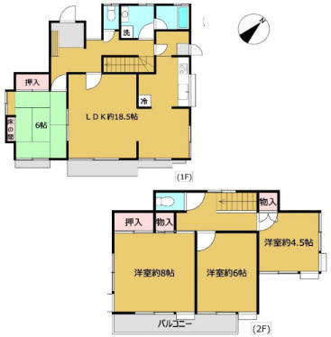 『八王子市中古戸建て』八王子市北野台3-26-9【仲介手数料無料】　八王子市北野台の間取り|～仲介手数料無料☆八王子ひなた不動産～八王子市北野台　中古戸建
