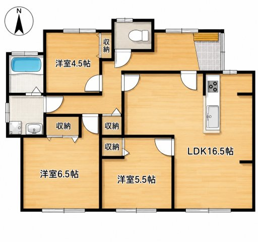 八女市高塚中古戸建の間取り