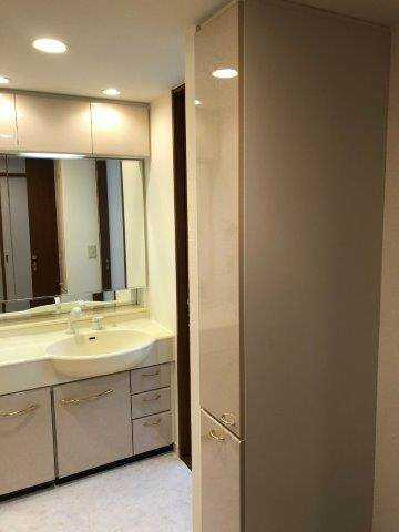 川口市栄町３丁目の賃貸マンションの洗面所|コンパクトで使いやすい洗面所