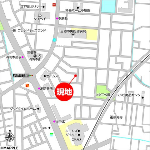 三郷市中央3丁目戸建の地図