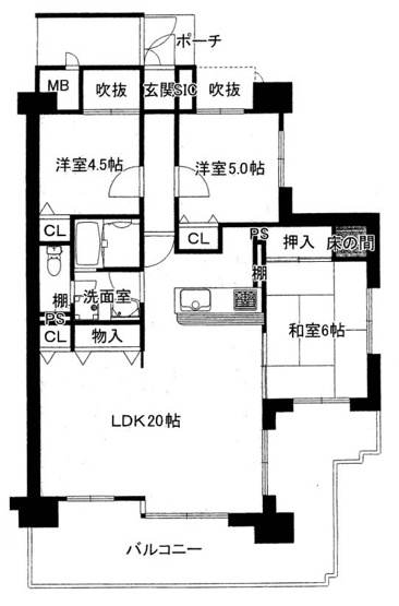 【間取り】 | パークテラス北花山 | 専有面積79.90㎡
