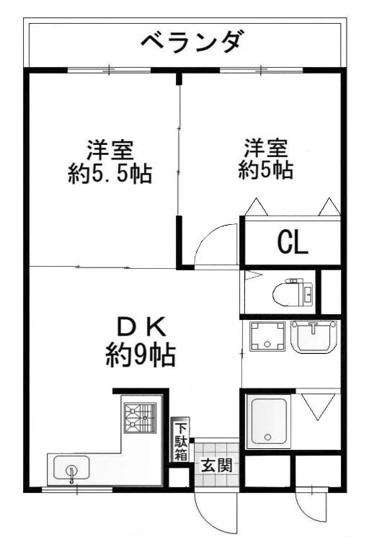 【間取り】 | 吉祥院ガーデンハイツA棟