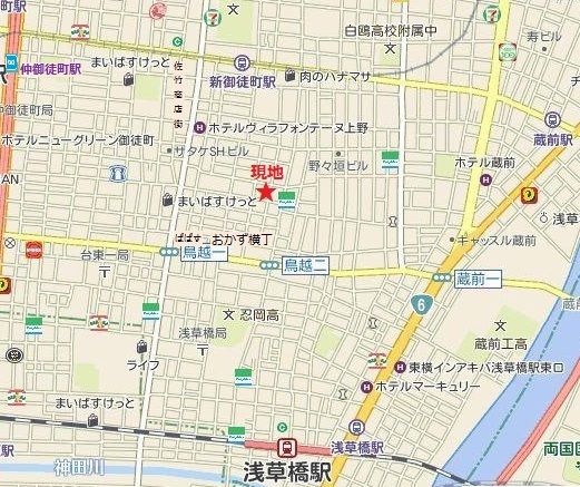 ファインアドレス新御徒町の地図