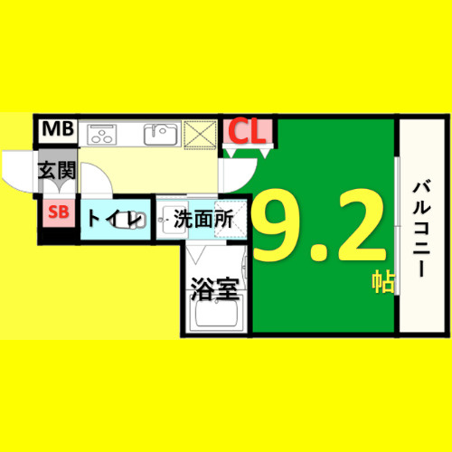 エストゥルースプラスノース名古屋　名古屋市賃貸　仲介手数料無料の間取り