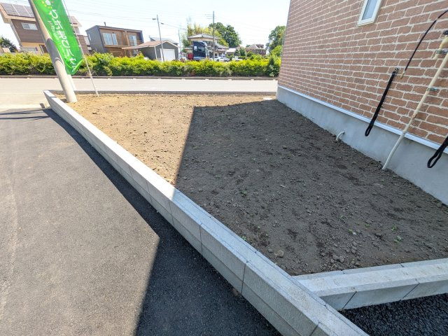 土浦市神立東　第5　新築戸建　1号棟の庭|日当たりや広さを現地で体感してください。理想のガーデニングや家庭菜園を始めてみませんか。